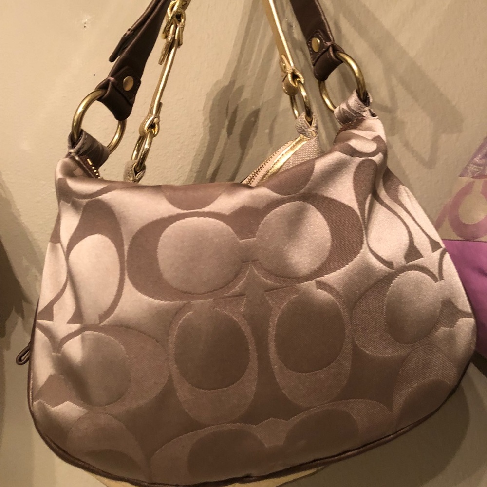Coach purse brownish gold